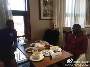 (See Photo) New Teammates Mikel And Ideye Having Breakfast In Tianjin City