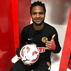 (Photo) Ofoedu Shows Off Match Ball After First Career Hat-Trick In Turkey