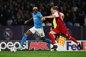 UCL: Osimhen's backheel goal against Sporting de Braga helps Napoli book spot in round of 16