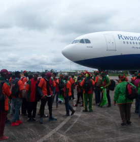 (Photo)Zambia Fans Land In Uyo & What They Said On Arrival
