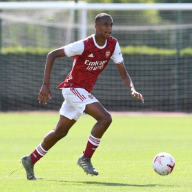  Nigerian center back promoted to Arsenal first team training pre-Brentford