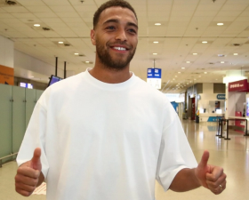 No going back: Rangers striker Dessers pictured in Athens ahead of Panathinaikos move