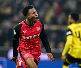 Super Eagles forward Tella scores as Bayer Leverkusen beat Borussia Dortmund in 5-goal thriller 