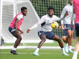 Two Nigerian youngsters promoted to Arsenal first team training pre-Nottingham Forest 