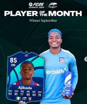 Super Falcons captain Ajibade beats Barcelona, Real Madrid stars to win Liga F Player of the Month