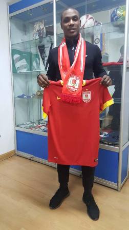 First Picture Of Nigeria Best Paid Footballer With Changchun Yatai Kit