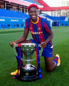 Super Falcons striker Oshoala on target as Barcelona crush Fortuna Hjoerring in Champions League