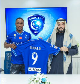 Al Hilal new no 9 Ighalo breaks a Nigerian transfer record held by ex-Chelsea star