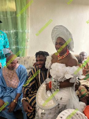 Photo: Super Eagles striker Success and Nollywood beauty Caroline Igben tie the knot in private ceremony 