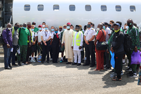 Photo : Super Eagles Arrive In Freetown Ahead Of AFCONQ Vs Sierra Leone 