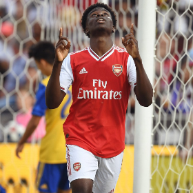 Teenage Winger Saka Trains With Arsenal First Team Pre-Barcelona 