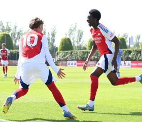 2008-born Nigerian midfielder trains with Arsenal first team pre-Nottingham Forest 