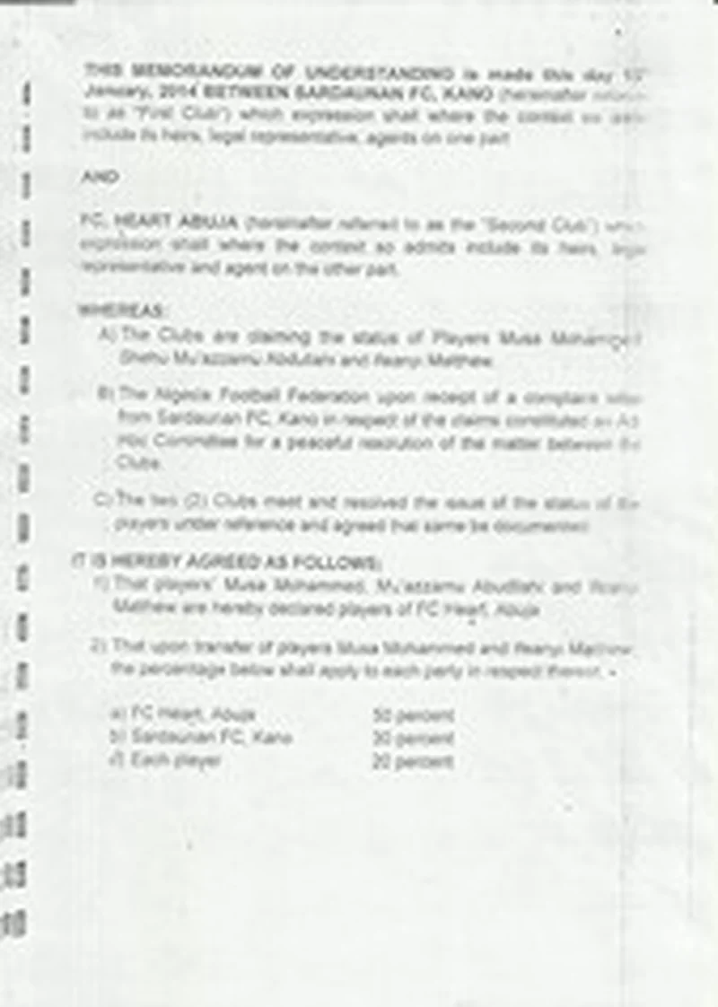 Ownership Tussle Threatens Musa Mohammed Move To Europe, FC Heart And Sardaunuan Warring Over Defender 