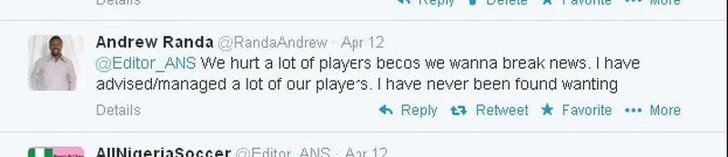 SuperSport Employs Agents, Players Managers As Writers, Andrew Randa Confesses