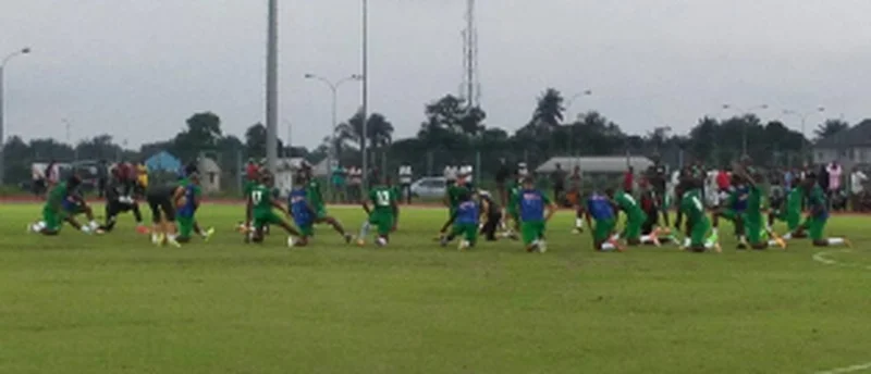 Half-Pitch Training : How Super Eagles Lined Up, Ola Aina, Mikel & Nwakaeme Impress