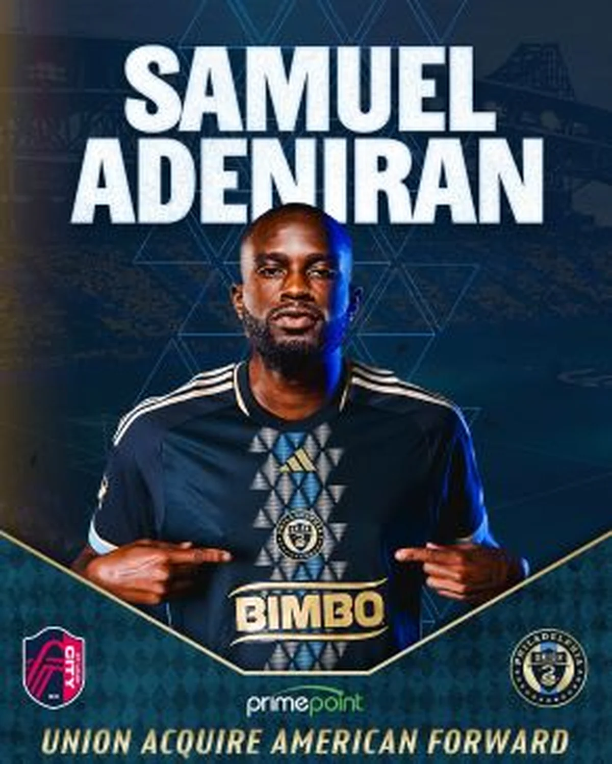 Confirmed: Adeniran swapsÂ St. Louis SC for Philadelphia Union in exchange for guaranteed N244m in GAM