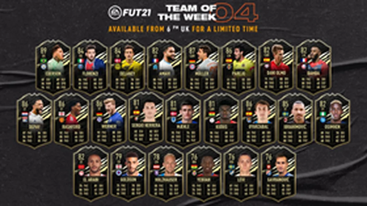 FIFA 21 TOTW 4 : Man Utd, Chelsea Strikers Picked Ahead Of Osimhen; Napoli Star On The Bench