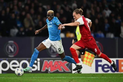 UCL: Osimhen's backheel goal against Sporting de Braga helps Napoli book spot in round of 16