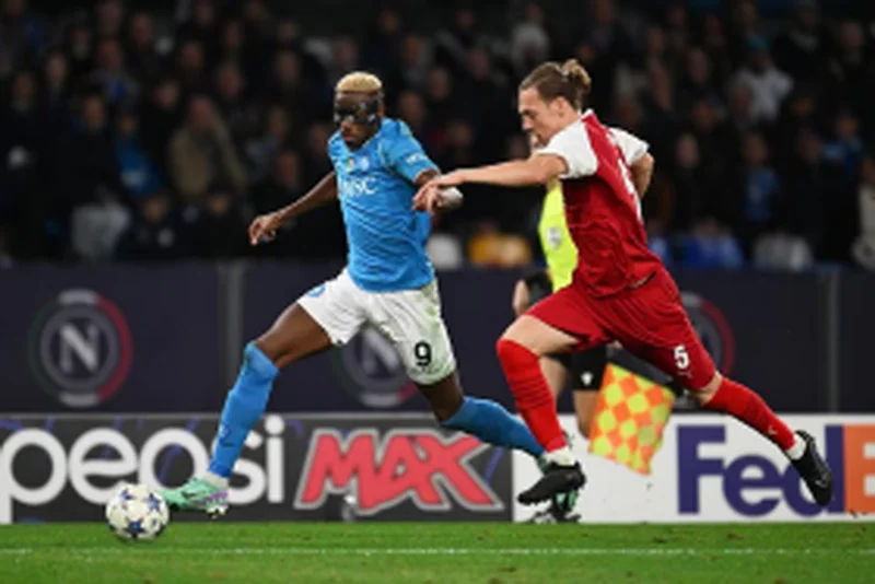 UCL: Osimhen's backheel goal against Sporting de Braga helps Napoli book spot in round of 16