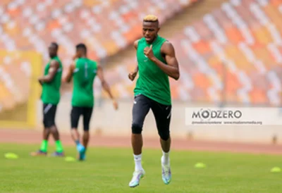 Osimhen teaches Balogun a lesson Super Eagles final workout in Abuja; Napoli striker unplayable 