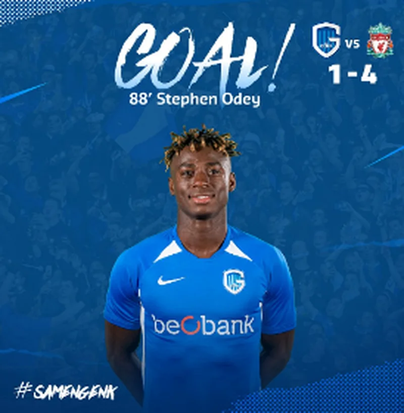  'What Dreams Are Made Of' - Nigerians Praise Genk's Odey After Scoring Vs Liverpool