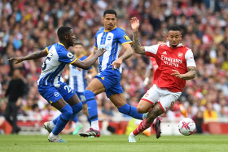 Nigerian CB watches on from the bench as Arsenal's title dreams evaporate after loss to BrightonÂ 