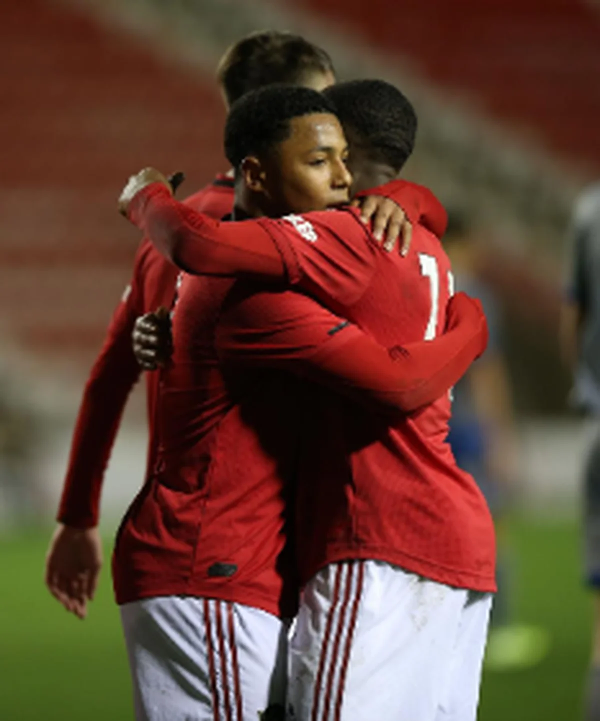 Manchester United's Dutch-Nigerian striker Scores Brace With First Team Coach Watching 